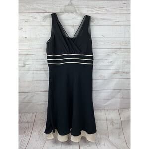 Z Studio Sleeveless Dress Womens size‎ 10 Black Tan Crepe Cocktail Party